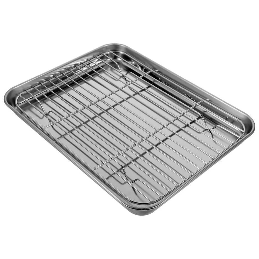 ชุดถาดและชั้นวางสแตนเลส KCW CW1215 ขนาด 26x20x2.5 ซม.